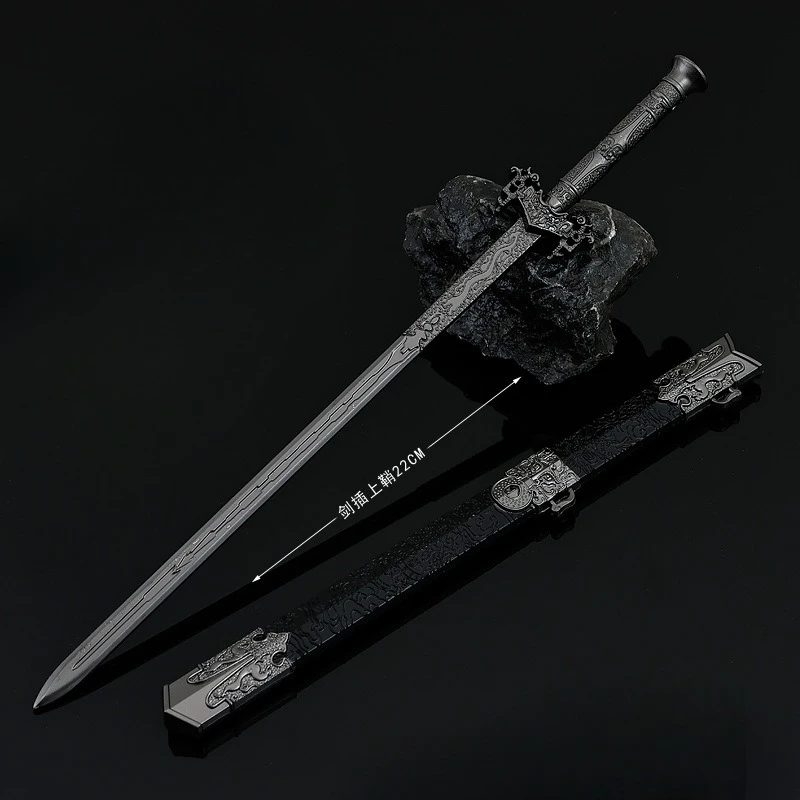 22cm Zimne Broń Miecz Taizonga Sławny Miecz Chińskie Anime Peryferia Fajny Metalowy Model Miecza Akcesoria Ozdoba Kolekcja Zabawka