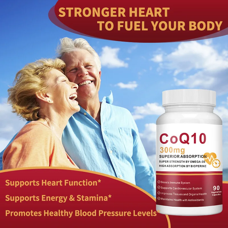 

Coenzyme Q10 capsules promote cardiovascular health, nerve growth, and balanced nutrition