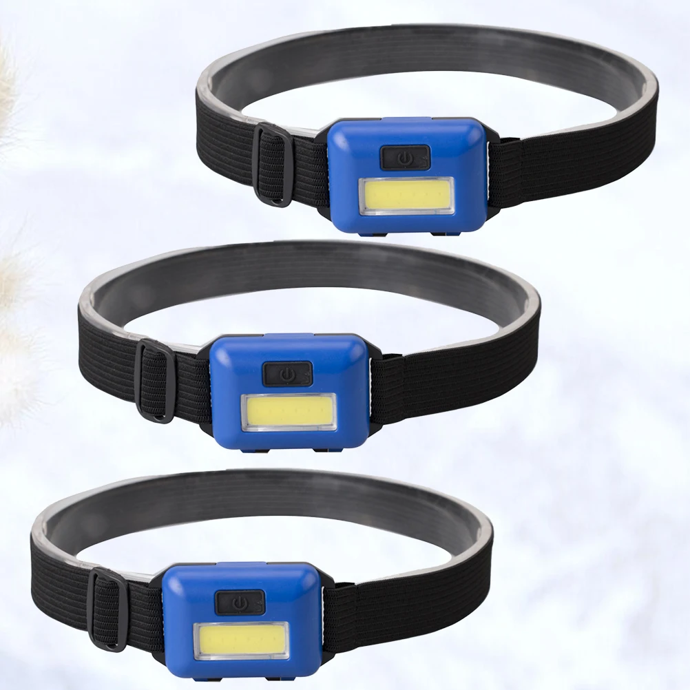 

3Pcs LED Headlamp Easy Carry Durable Design for Running Hiking Camping Reading Fishing Jogging Night Blue Headlamp