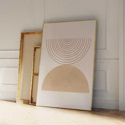 Modern Abstract Geometric Construction Beige Point Wall Art Prints Canvas Painting Poster Picture For Living Room Home Decor