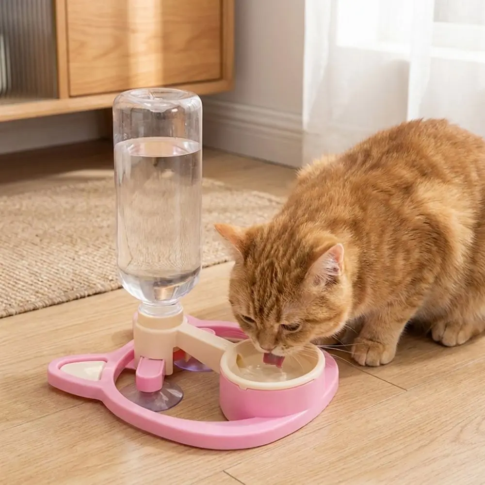 Anti-Wet Mouth Gravity Cat Water Dispenser Gravity Refill Prevent Black Chin Cat Auto Water Bowl Suction Cup Base Non-Slip