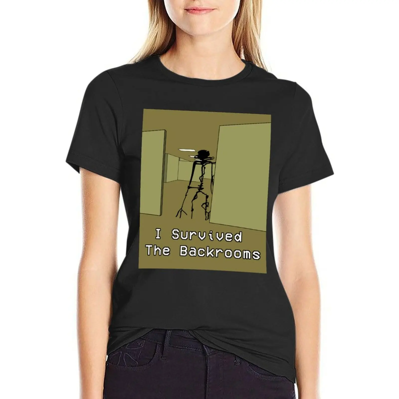 I Survived The Backrooms T-Shirt funny summer clothes customizeds shirts graphic tees Women t-shirts