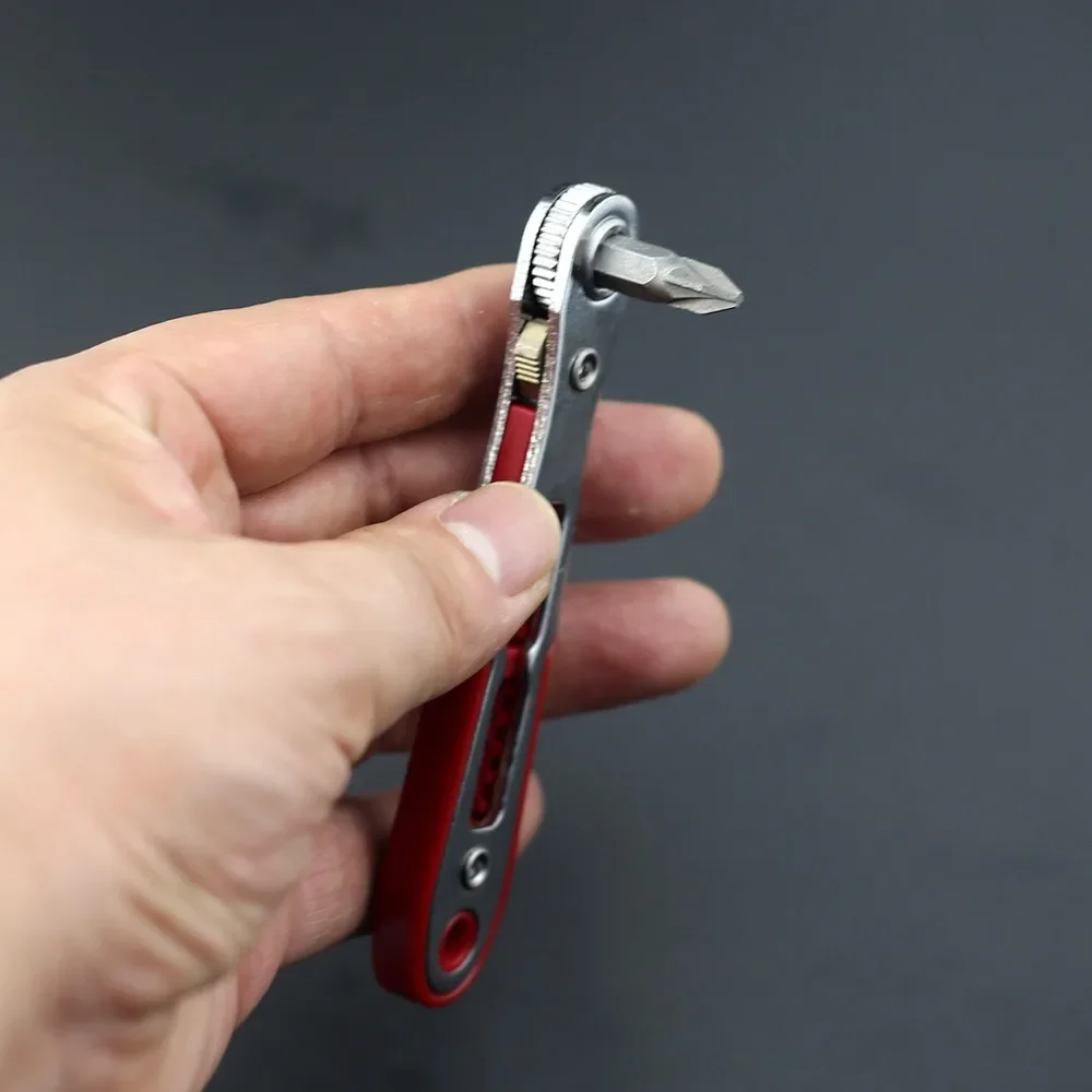 Rechtwinkliger Bidirektionaler Ratschenschraubendreher-Steckschlüsselsatz mit 1/4 Zoll Sechskantgriff, Torx-Schlitz, DIY Multifunktionales Handwerkzeug – Detail 3