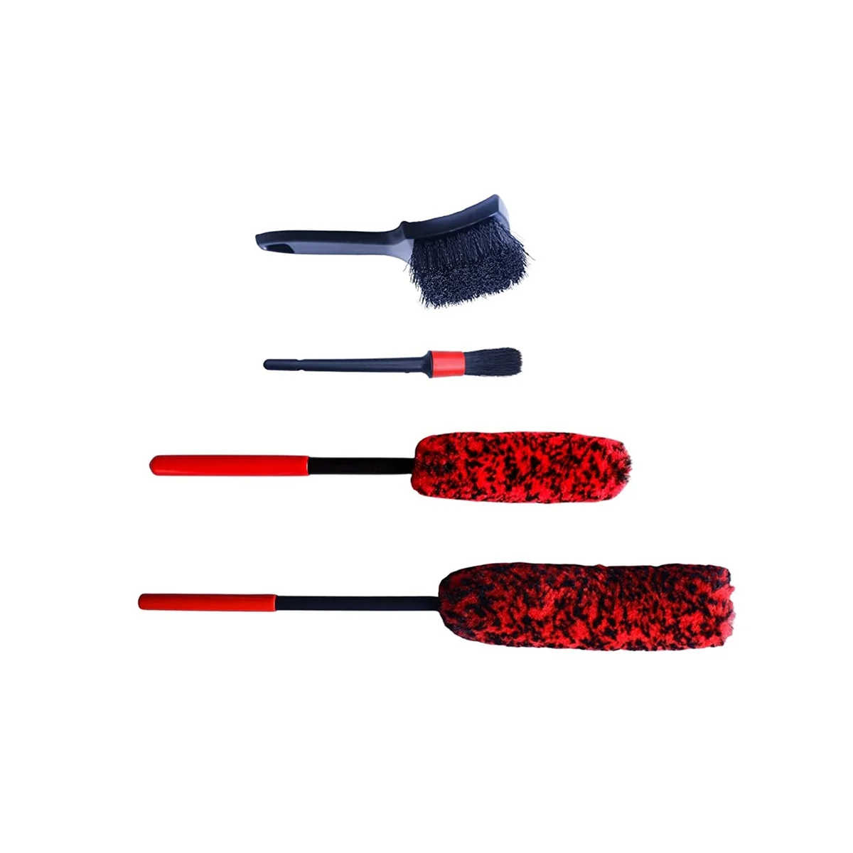 4 Pack Wheel Brush Kit for Cleaning Wheel and Tire, Soft Wheel Cleaning Brush, Detailing Brush and Stiff Tire