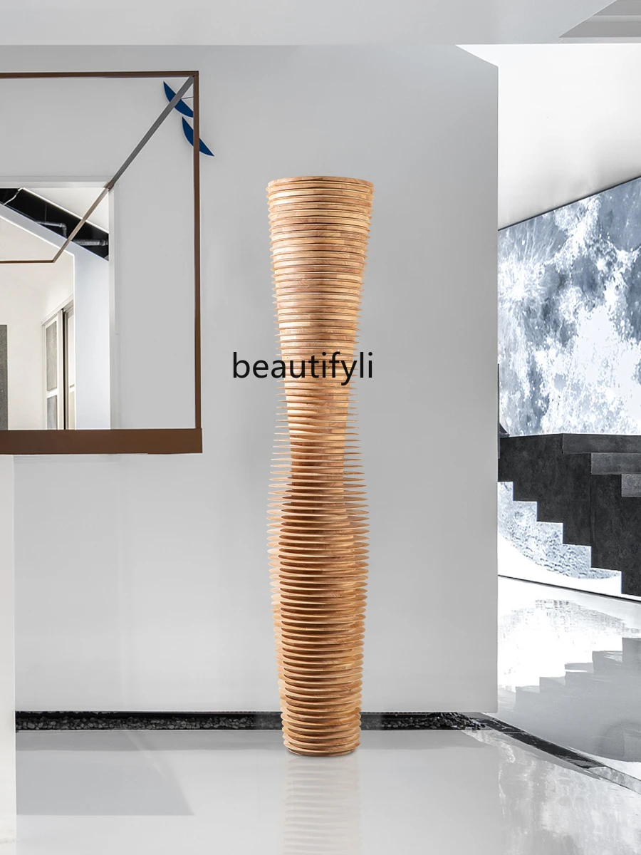 

3 Lobby Floor Ornaments Sales Office Hall Corridor Aisle Sculpture Artwork Wood Carving Decoration