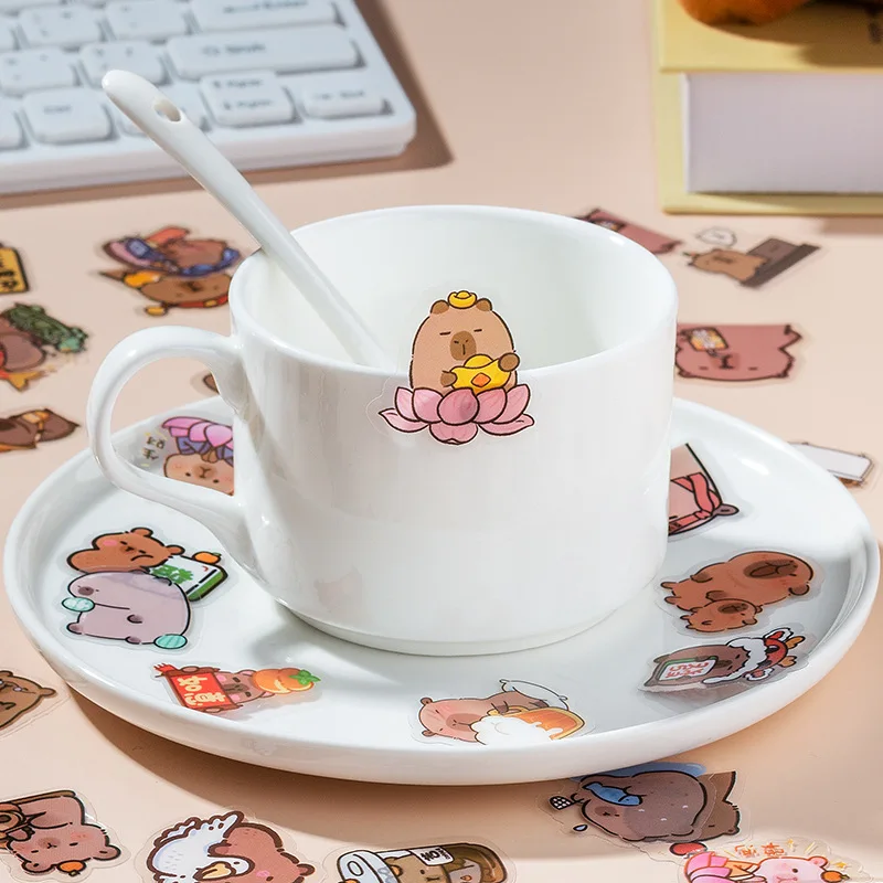 50Pcs/Set Guinea Pig Transparent Waterproof Card Holdert Sticker Pack Journal Diary Decoration Material Capybara Animal Stickers