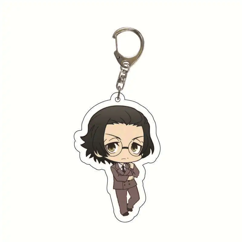 Anime Bungou Stray Dogs Keychain Osamu Atsushi Nakajima Dazai Nakahara Sensibility Cosplay Acrylic Key Ring Chain Pendant