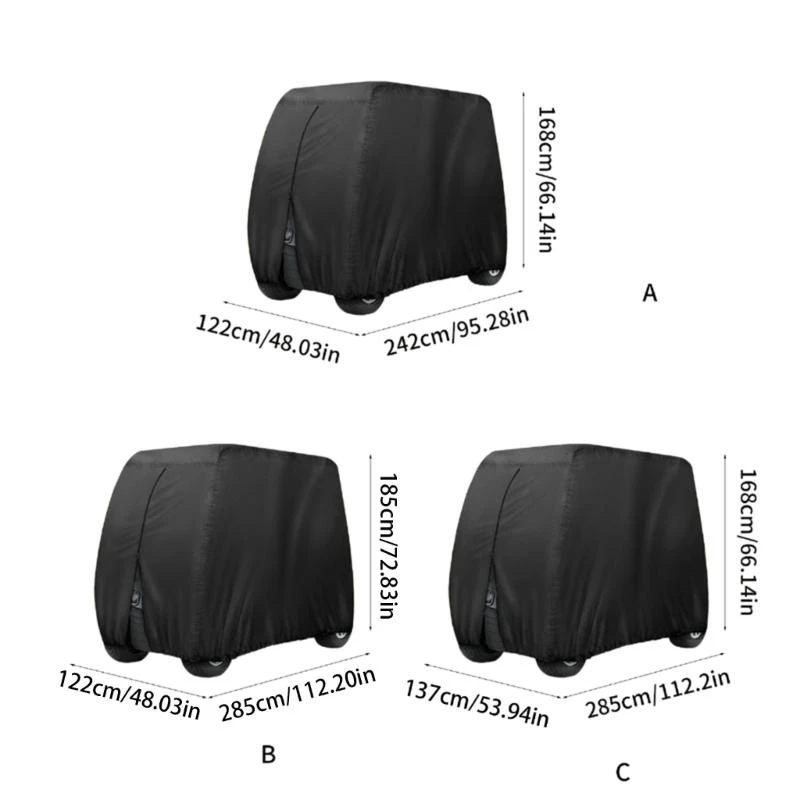 غطاء عربة جولف دائم 4 مقاعد 210D مع بالداشين ممتد، خاصية سلامة الأطفال، مركبة عالمية، للاستخدام الخارجي #6