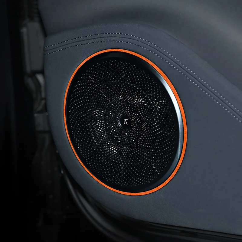 

For ZEEKR 001 2026, 001 Max Ultra Car Door Loudspeaker Frame Ring Stickers Super Suede Trim Decor Auto Interior Accessories