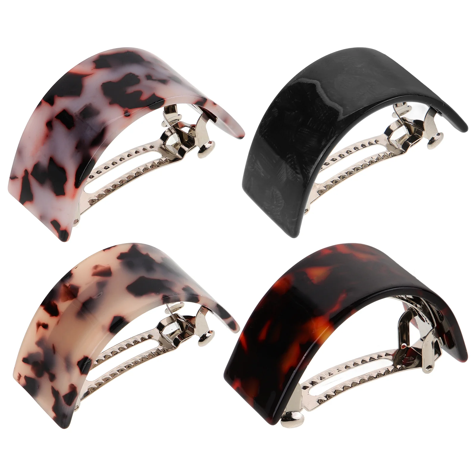 

4 Pcs Women Headdress Semicircle Clips Hairclip Non-slip Spring Accessories Women's Claw