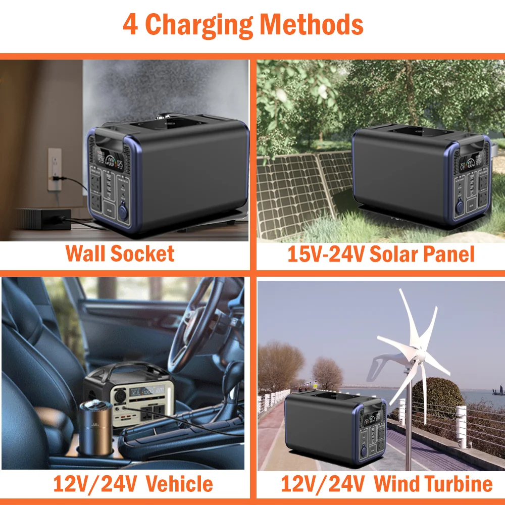 1400W Portable Power Station 1280Wh Solar Generator LiFePo4 Batteries 220V Energy Storage Supply Camping Campervan RV