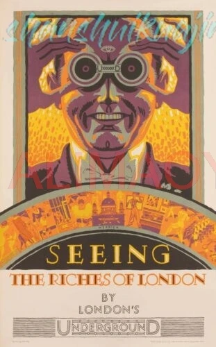 SEEING THE RICHES OF LONDON 1927 Vintage Railway Travel Retro Metal Sign Plaque