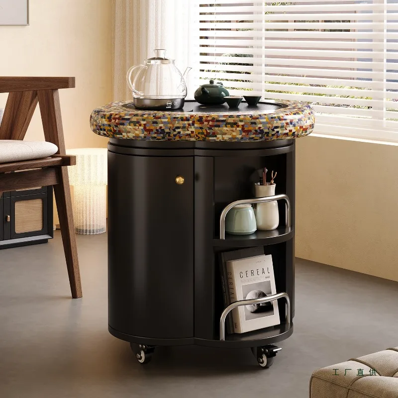 g room mobile tea table with kettle integrated balcony small tea table small apartment coffee table household solid wood