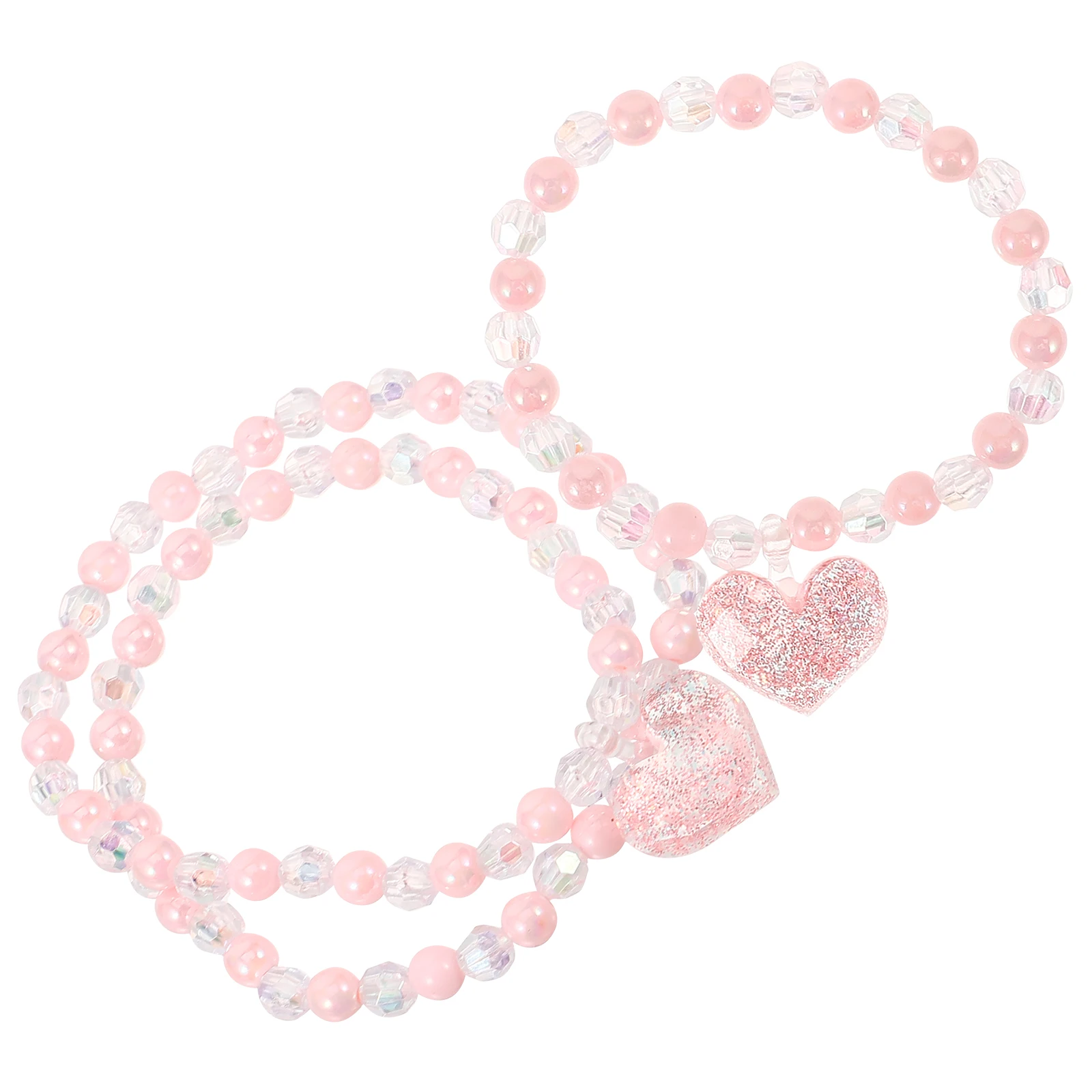 

Lovely Kids Heart Shape Necklace Bracelet Toddler Play Jewelry Set For Girls 2-4 Years Old Kids Party Accessories Children Gift