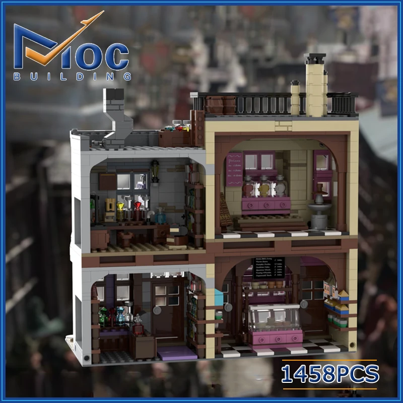 Classic Movie MOC Sugarplum’s Sweet Shop Mr Mullpepper’s Apoth Building Block Castle Model DIY Assembly Brick Toy For Children