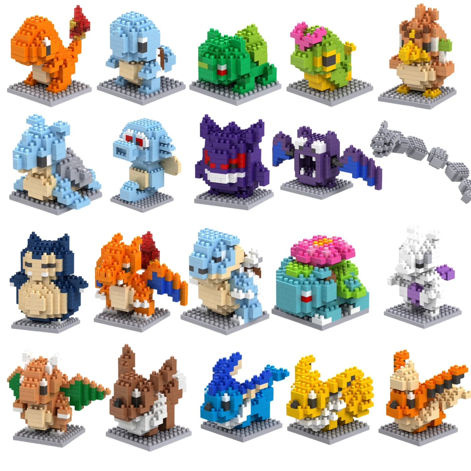 Pokémon Gengar Charmander Snorlax Squirtle Bulbasaur Particle Building Block Toy Mini Desktop Ornament Room Decoration Christmas