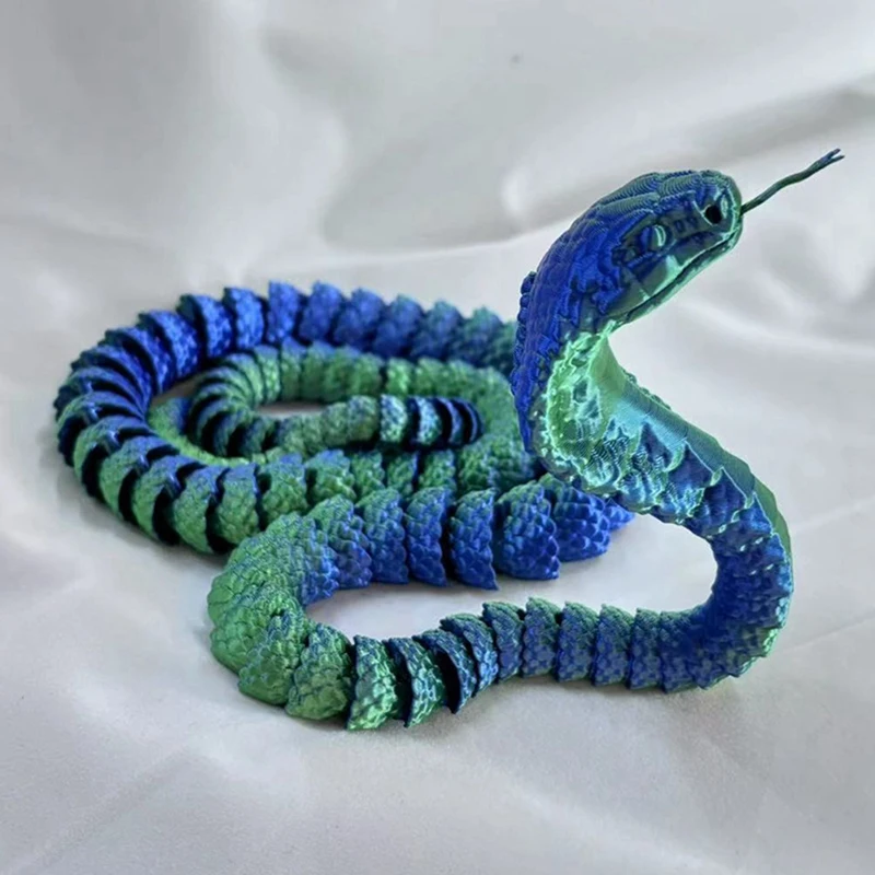 3D Printed Cobra,3D Printed Articulated Cobra, Posable Flexible Cobra Toys