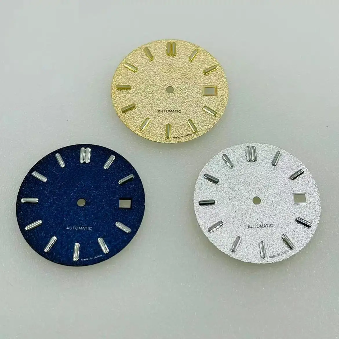 NH35 dial 31mm farmhouse oak sand gold textured green luminous dial, single date S dial, suitable for Seiko mod