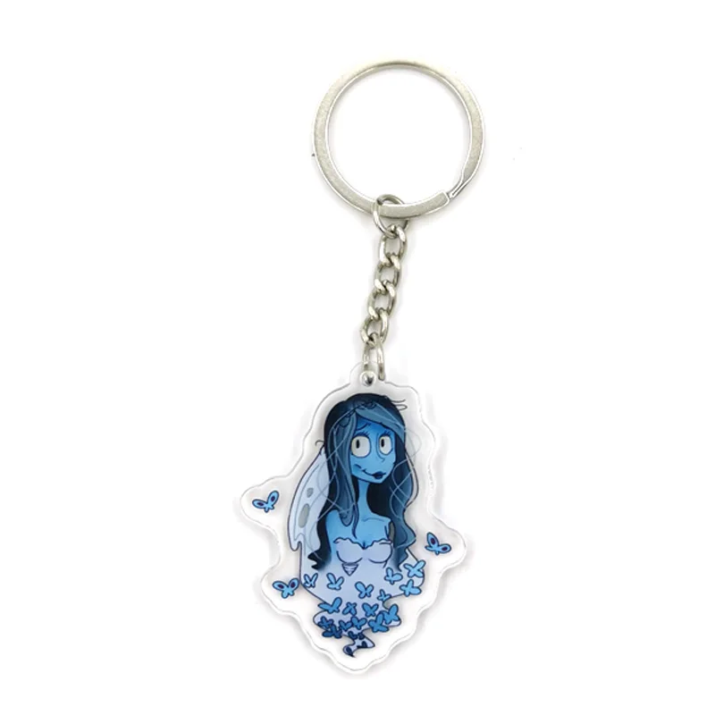 Corpse Bride Acrylic key pendant cute cartoon animal girl key chain bag decorative pendant small gift car key chain Girl