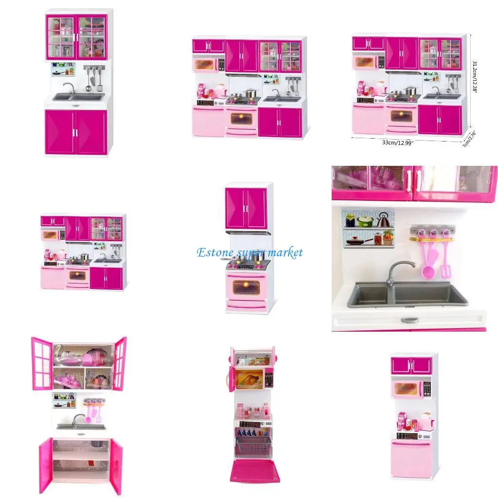 090B Simulatie Keukenkasten Set Kinderen Doen alsof ze spelen Kookgerei Mini-poppen Serviespakken