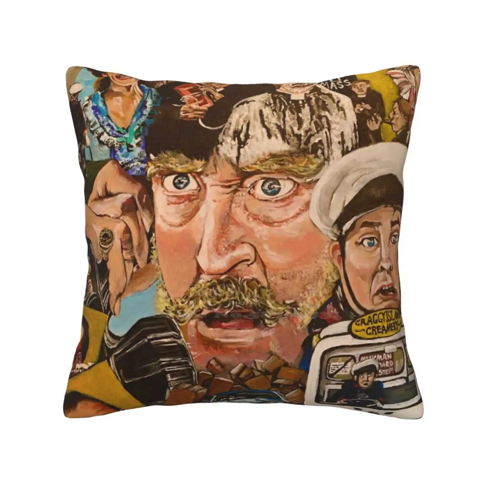 Speed 3 Throw Cushion Pillow Cover Father Ted Father Dougall Speed 3 Father Hacket Mrs Doyle Comedy 90S Pat Mustard