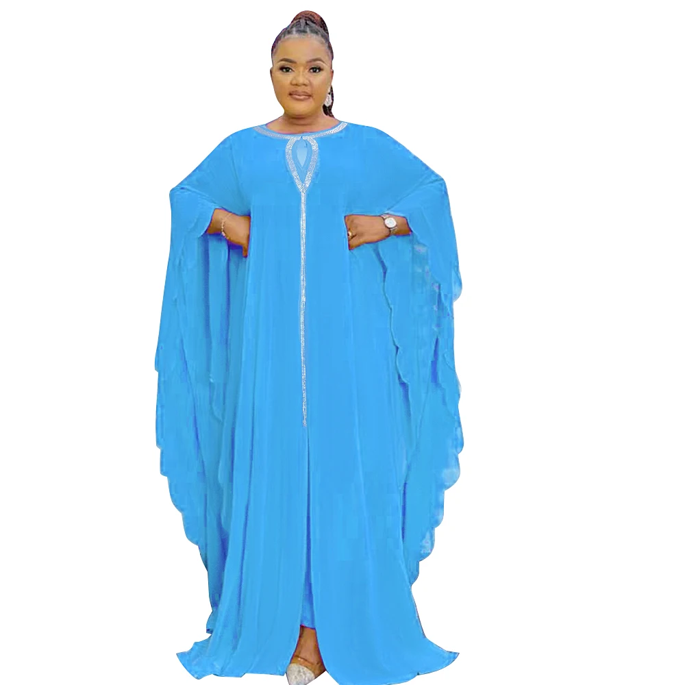 Abayas For Women Dubai Luxury 2024 Chiffon Boubou Muslim Fashion Dress Caftan Marocain Wedding Party Dresses Robe Djellaba Femme