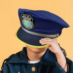 Children Police Hat Party Costume Props Cap Headgear, for Stage Performa Halloween Carnival Holiday Birthday Dress up Accessory