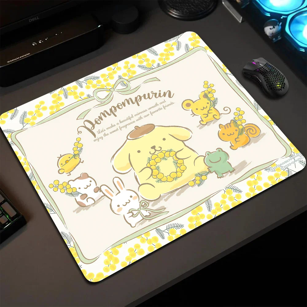 

MINISO Cartoon P-Pompompurin Mousepad Small LockEdge Mouse Pad For Gamers Computer Desk Pad Anti-slip Rubber