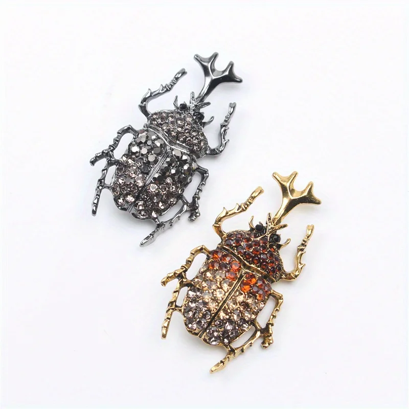 Vintage leichte Luxus Käfer Insekten Brosche Strass Pin Unisex Kleidung Zubehör Corsage