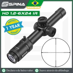 SPINA OPTICS LPVO HD 1.2-6x24 IR Rifle Scope BDC Reticle Lock Reset Scope Real Gun PCP AR Carbine.7.62.556.223 etc