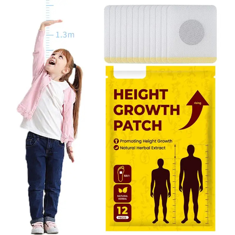 Height Increasing Foot Patch 12pcs Height Enhance Feet Patch Heightening Growth Personal Care Products for Boys and Girls