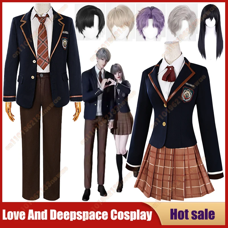 

NEW Game Love and Deepspace Cosplay Costume Xavier Sylus Rafayel Zayne School Uniform Dress Anime DK JK Uniform Wig Party Outfit
