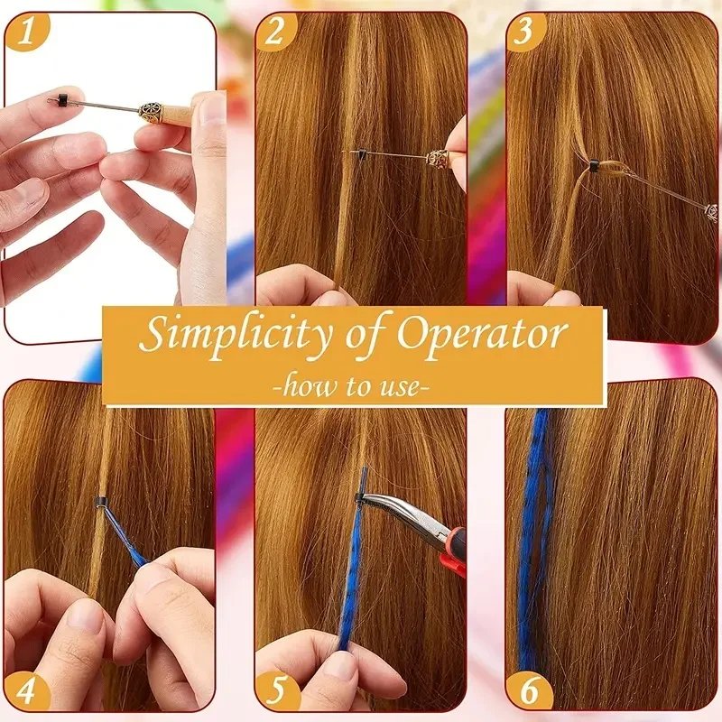 10 Raíces/Paquete Extensiones de Cabello Pluma Coloridas con Punta en I 16 Pulgadas Sintético Accesorios para Mujeres Niñas Uso Diario y Fiestas 5