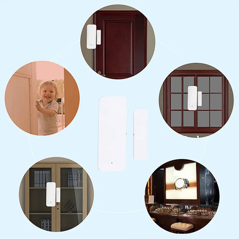 Tuya WiFi Zigbee Smart Door Window Sensor Open Closed Magnetic Detector Smart Home Control with Alexa Google Home Smart Life APP