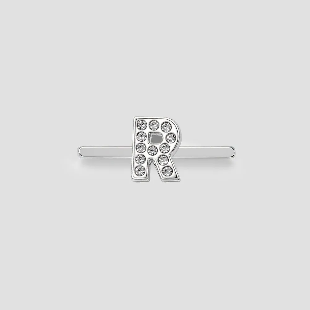 Strap Slide Charm Watch Strap Letter Charm Rhinestone Silver Watch Band Decorative Ring Alphabet Letter for Whoop 5.0/5.0 MG/4.0