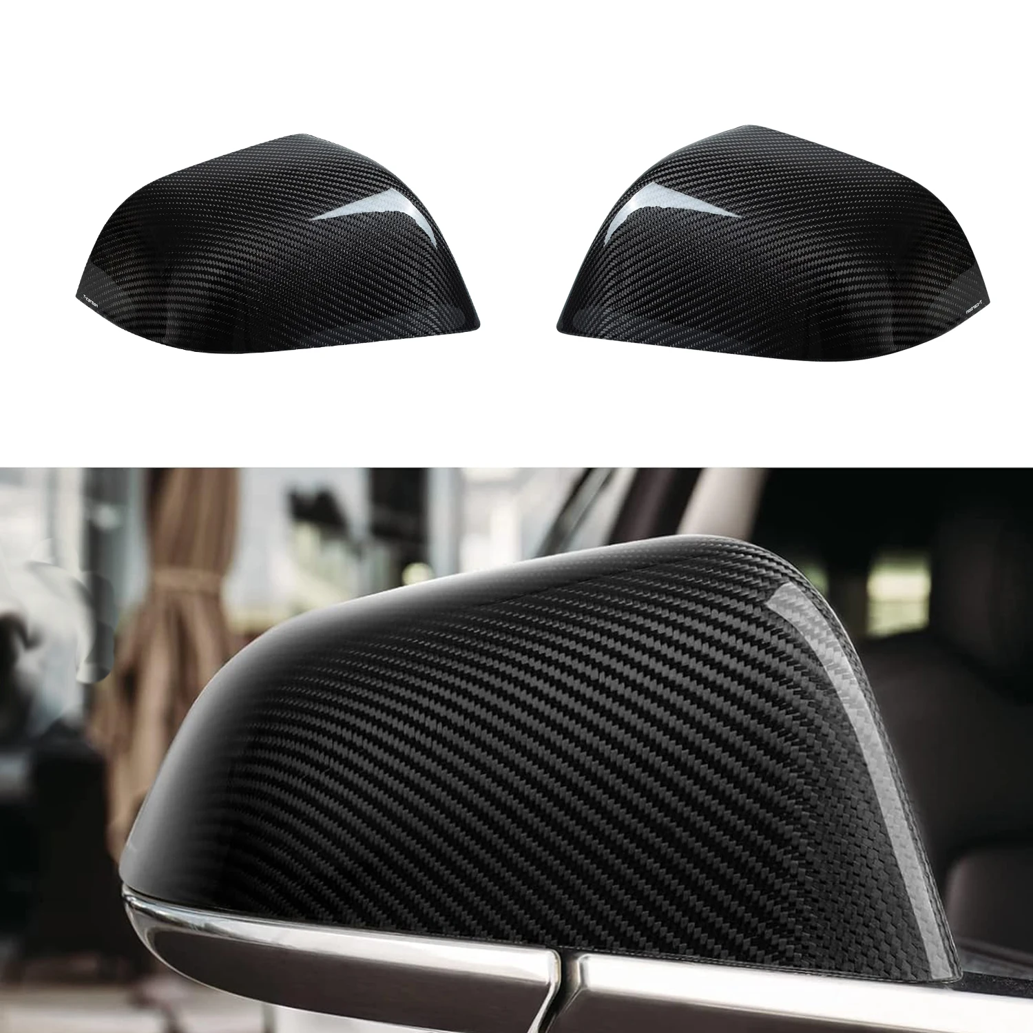 

Real Carbon Fiber Side Rearview Mirror Cover for Tesla, Model 3 Sedan 2017-2022 Exterior Mirror Caps Accessories- 2PCS(R&L)