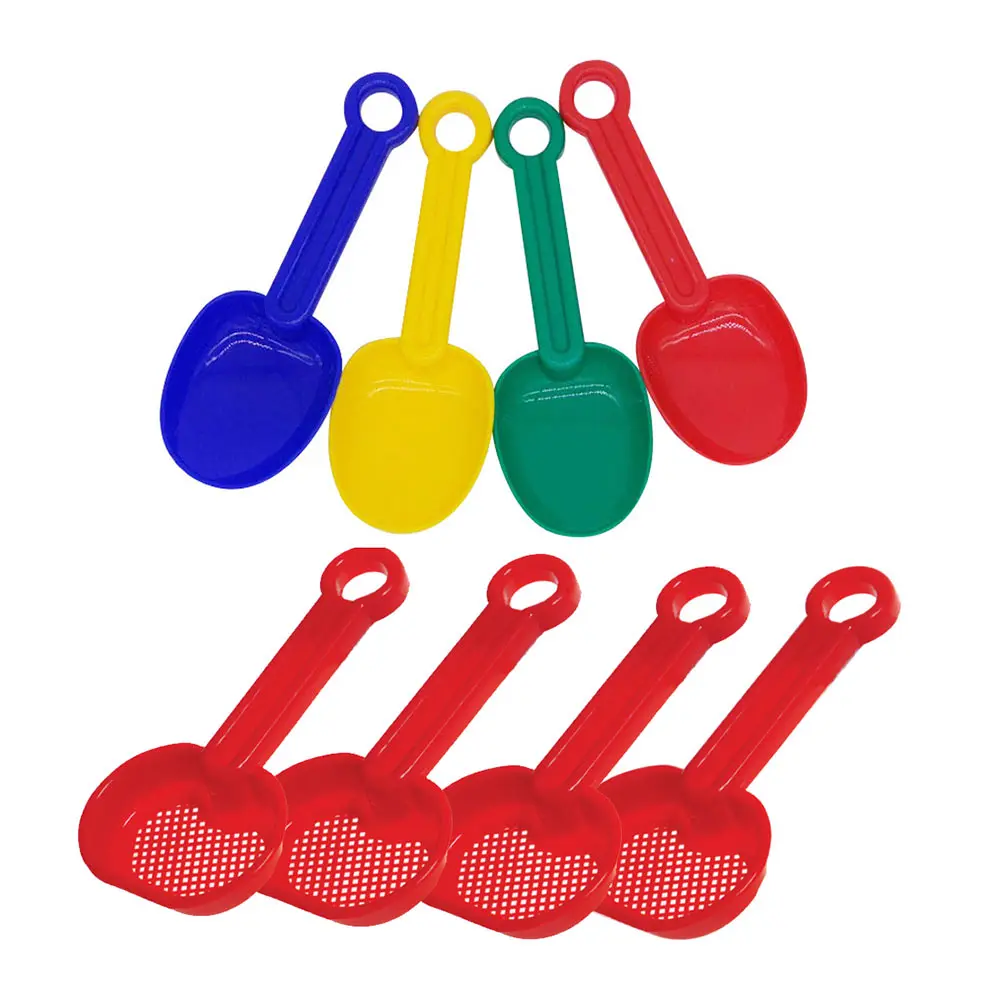 

8Pcs Kids Sand Scoop Shovel Set Heavy Duty PP Material Safe Thick Design for Beach Backyard Playground Use Promotes Hand Eye
