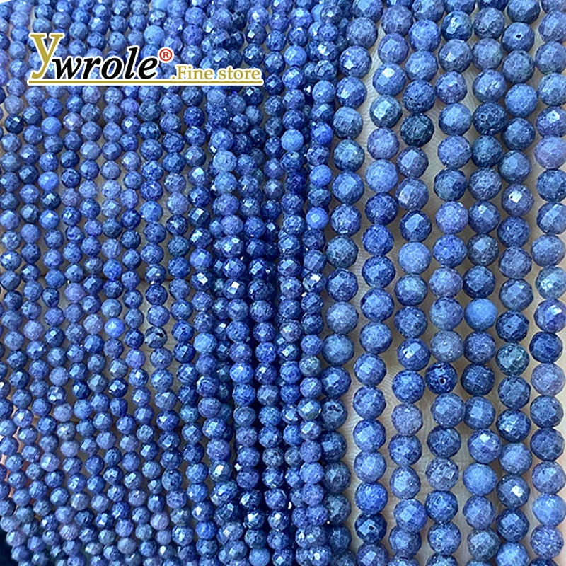 

Natural Stone Round Faceted 2 3 4MM AA Sapphire Loose Spacer Beads for Jewelry Making Diy Bracelets Charms Accessories