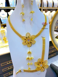 2024 Dubai New Gold Plated Necklace Earrings Ring Bracelet for Women's Wedding Ranking Jewelry Set  DD10377