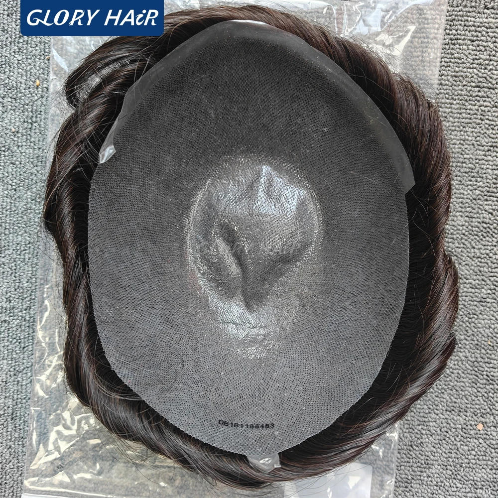 

Gloryhair Dura Bio Men Toupee Indian Human Hair Wigs Thin Skin Wigs With Knots Invisible Natural Hairline Hair System Units
