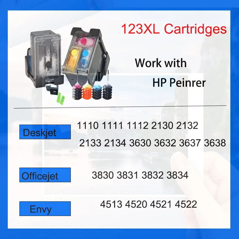 Imagem -03 - Einkshop-cartucho de Tinta Recarregável para hp Substituição para Hp123xl Deskjet 1110 2130 2132 2133 2134 3630 3632 3638 3830