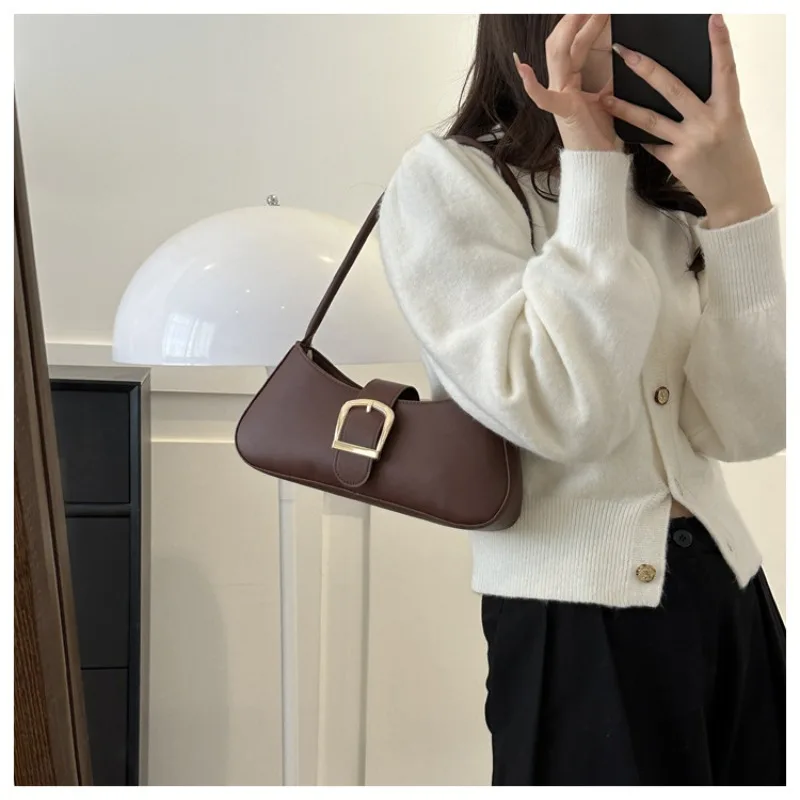 French Niche Texture Underarm Bag Winter New Fashion Simple Female Shoulder Bag Commuter Joker Handbag Luxury Brand Shoulder Bag