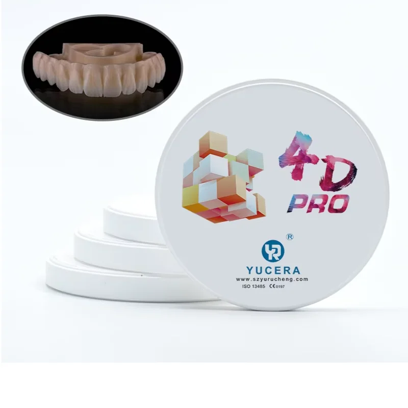 Dentistry Materials Zirconia Multilayer Block 4D Pro Multilayer 8 Layers Gradient Color and Strength Long Bridge for Dental Lab