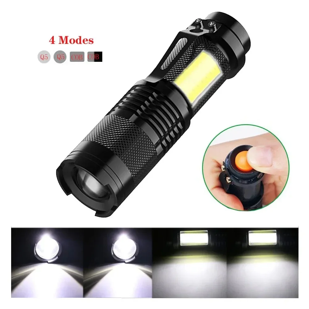 LED Mini Flashlight AA 14500 Battery Waterproof Outdoor Camping Powerful Led Flashlight For Hiking Bicycle Fishing Lighting