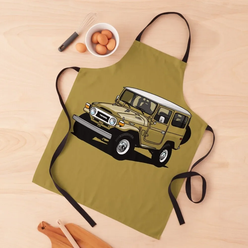 Drawing of the iconic Japanese 4x4 off-road Apron Manicurists Kitchenware Women's Dresses Apron