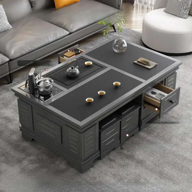 

Modern Apartment Coffee Table Household Black Stool Coffee Table Office Multi Function Mesas De Centro Para Sala Home Furniture