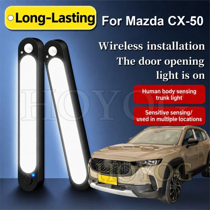 For Mazda CX-50 2022-2026 Car Trunk Light LED Lamp Motion Sensor No Drilling Wireless Boot Cargo Light Compact SUV Interior
