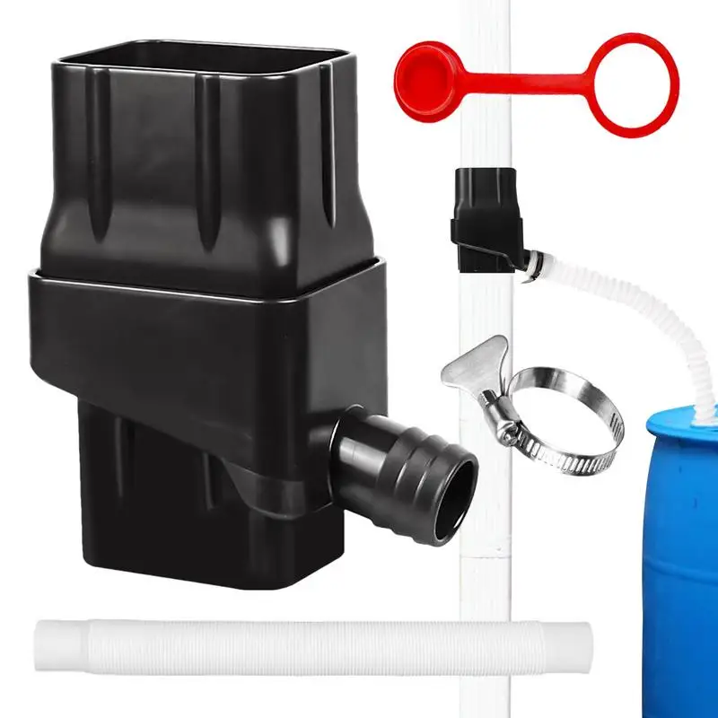 

Rain Barrel Diverter Kit Rain Water Collection System Yard Gutter Drain with Hose Downspout Diverter Colander Filtration Valve