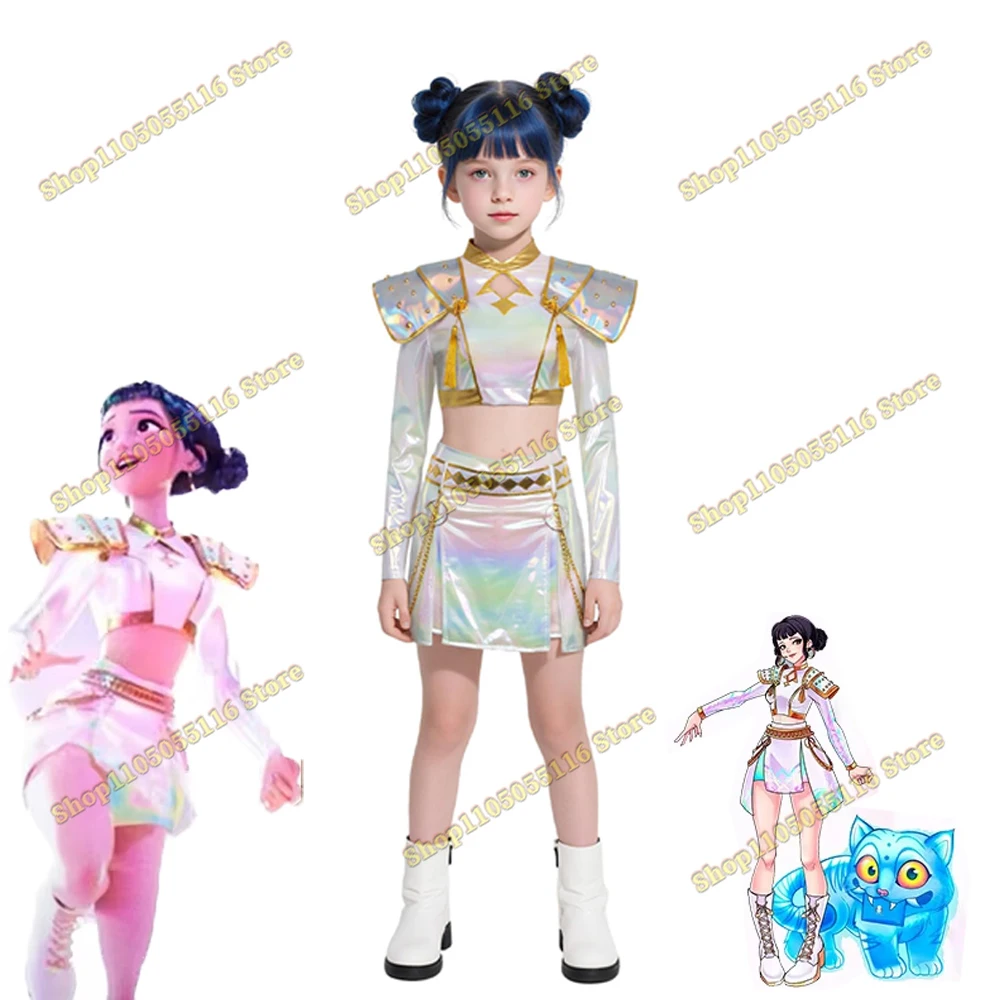 أزياء زوي كيبوب شيطان الصيادين التأثيرية كيبوب زوي التأثيرية أزياء كيبوب شيطان الصيادين رومي ميرا التأثيرية للهالوين زي لعب الأدوار للنساء