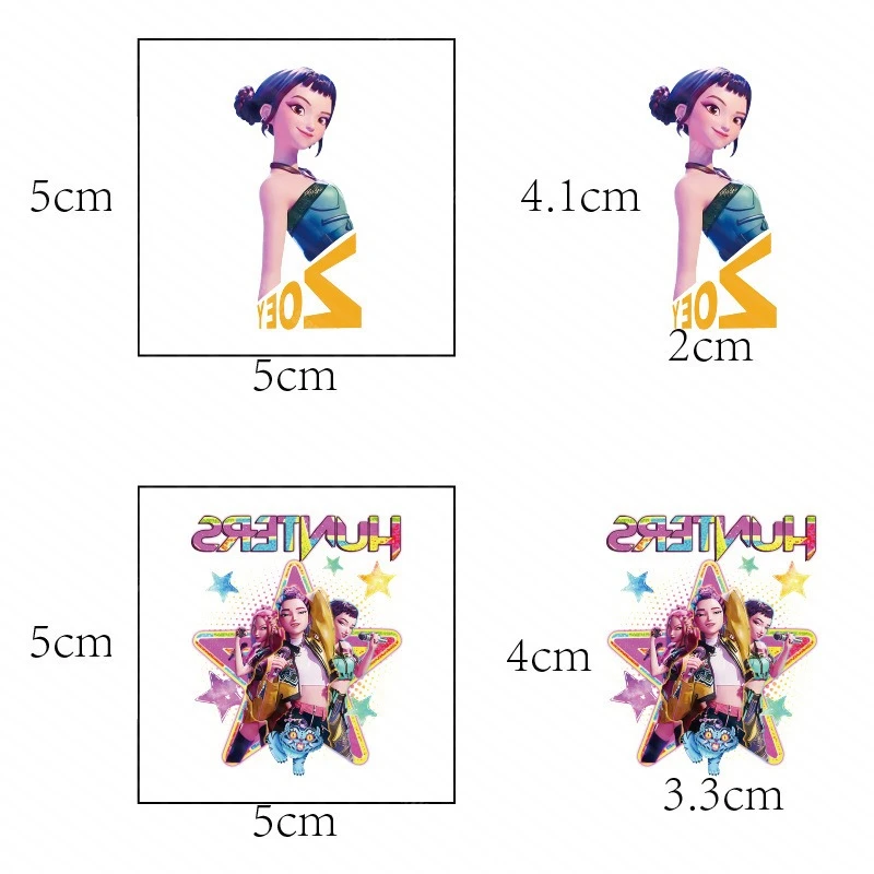 20PCS Rumi Temporary Tattoo Stickers K-pop Demon Hunter Cartoon Waterproof and Sweatproof Tattoo Stickers Party Dress up Props